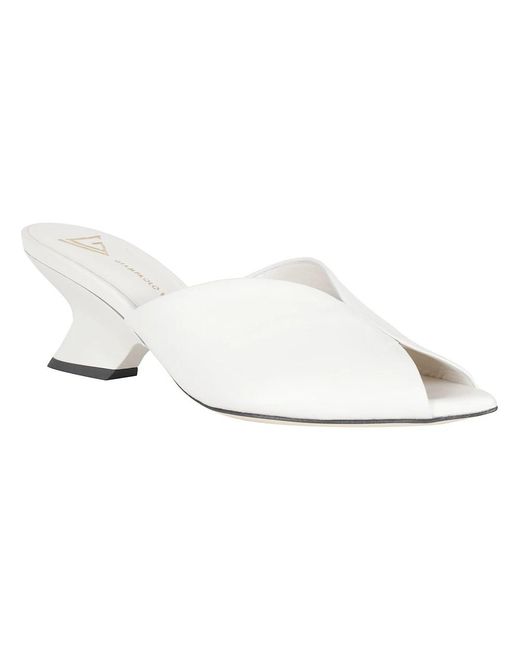 Giampaolo Viozzi White Heeled Mules