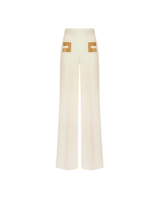 Pantalone panna di Elisabetta Franchi in White
