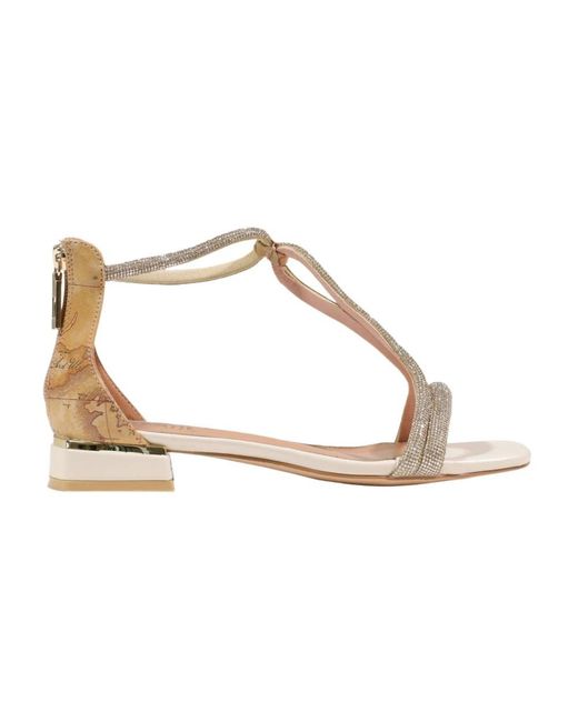 Alviero Martini 1A Classe Metallic Flat Sandals