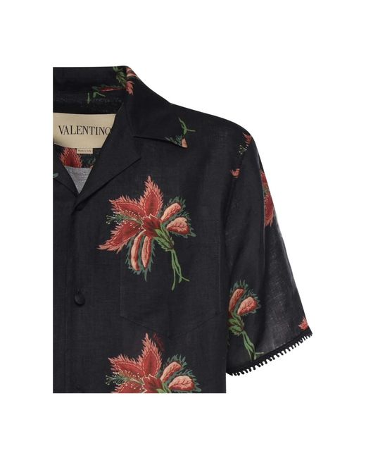 Valentino Garavani Black Short Sleeve Shirts for men