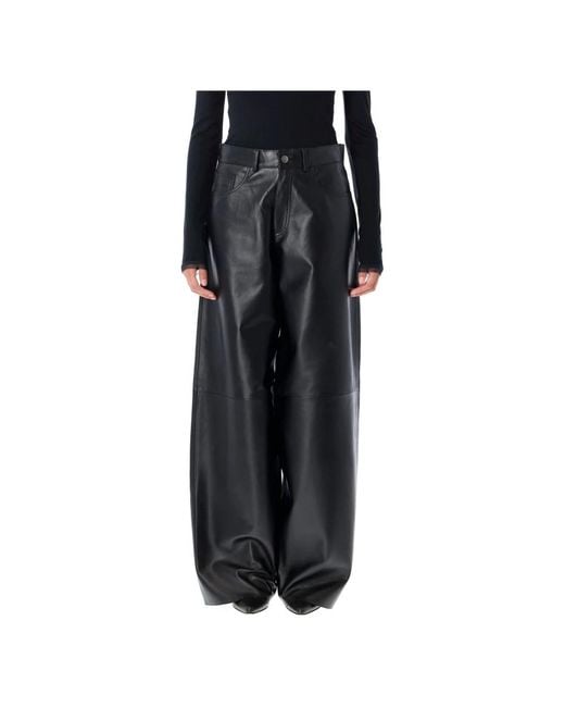 Haikure Black Leather Trousers
