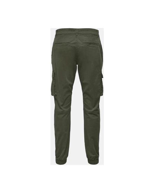 Only & Sons Green Slim-Fit Trousers for men