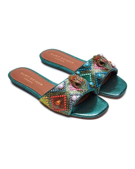 Kurt Geiger Green Sliders