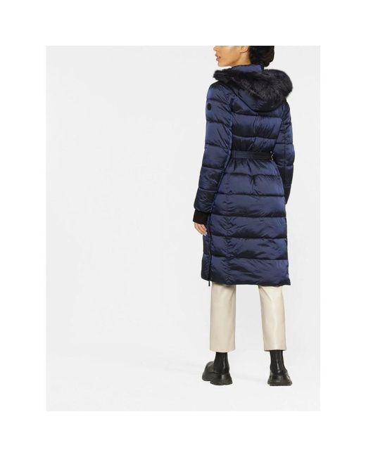 MICHAEL Michael Kors Blue Quilted Nylon Belted Puffer Coat