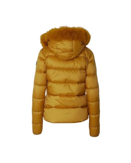 Museum Jassen ,Geel ,Polyester Gewatteerde Jas Met Capuchon in het Yellow