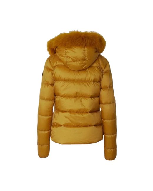 Museum Jassen ,Geel ,Polyester Gewatteerde Jas Met Capuchon in het Yellow