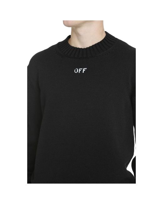 Off-White c/o Virgil Abloh Black Round-Neck Knitwear for men