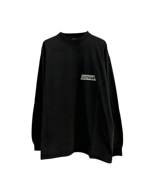 Balenciaga Black Long Sleeve Tops for men