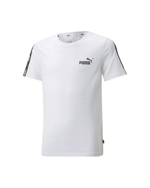 Camiseta blanca y negra con logo tape PUMA de color White