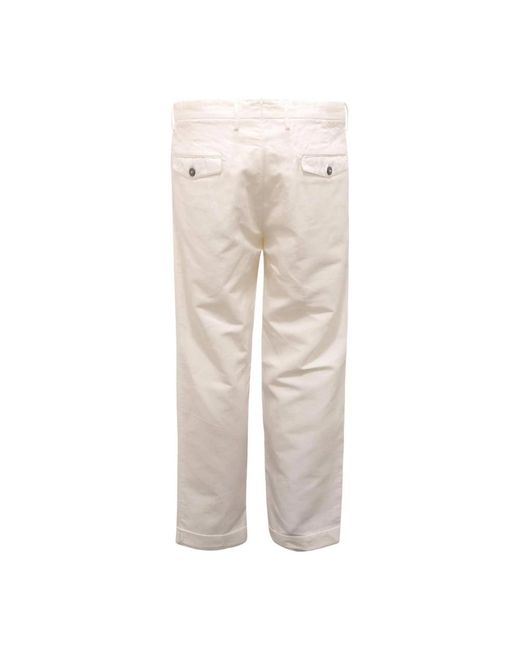 Michael Coal Natural Straight Trousers for men