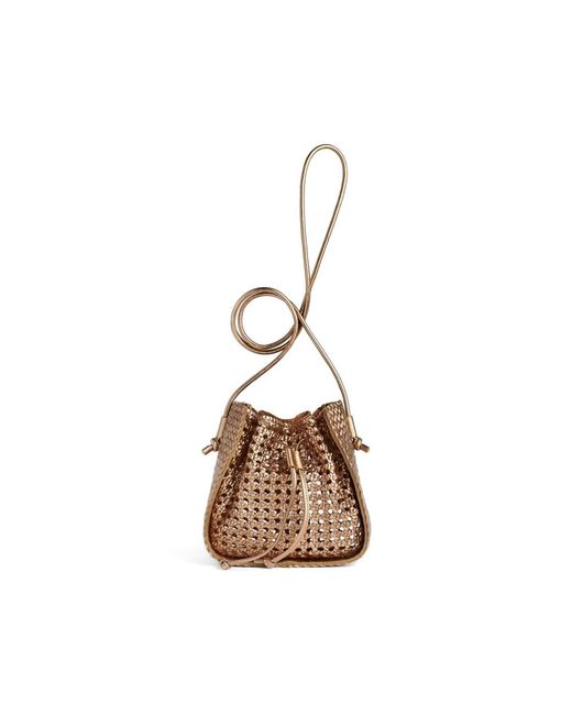 Fos Tassen ,Bruin ,Leer Leren Bucket Bag in het Metallic