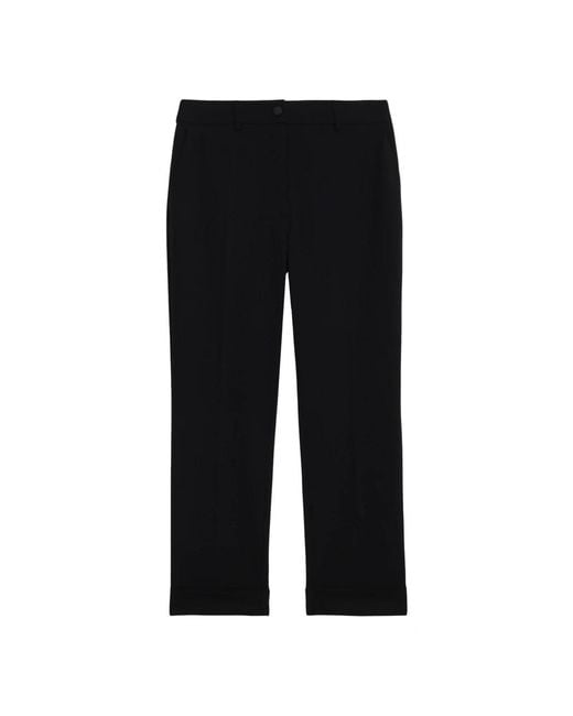 Cropped Trousers Oltre de color Black