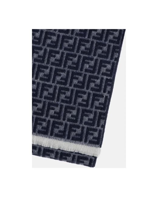Fendi Micro Ff Wollschal in Blue für Herren