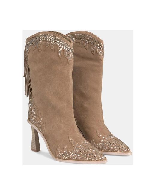 Alma En Pena. Brown Cowboy & Biker Boots