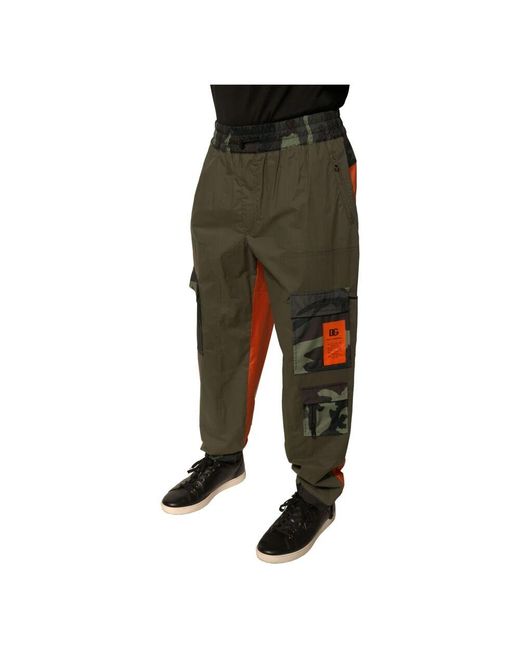Wide Trousers di Dolce & Gabbana in Green da Uomo