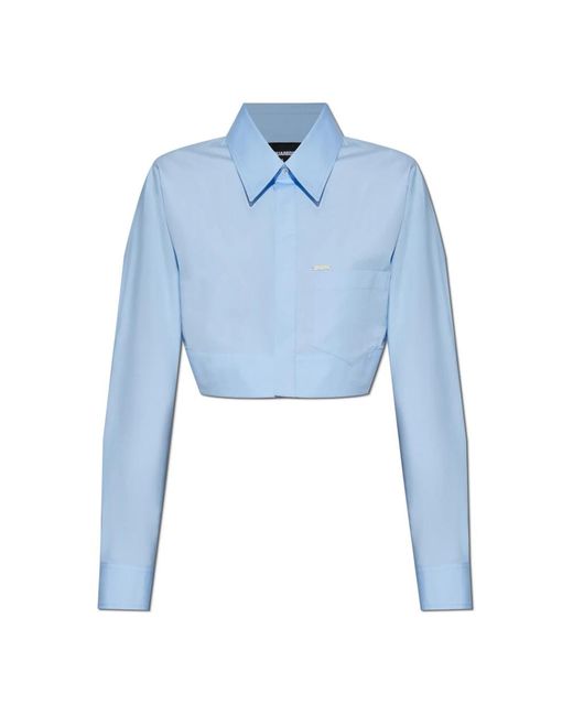 DSquared² Overhemden ,Blauw ,Katoen Overhemd Met Zakken in het Blue