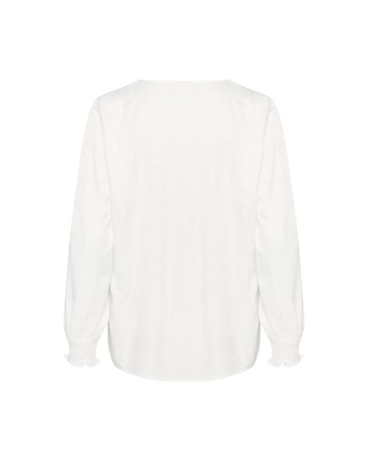 Cream Overhemden ,Wit ,Polyester Sneeuwwitte Pofmouw Blouse in het White