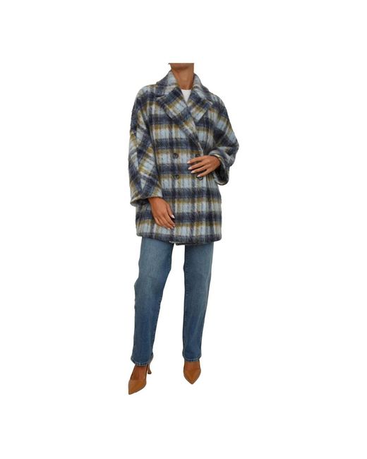 iBlues Blue Double-Breasted Coats