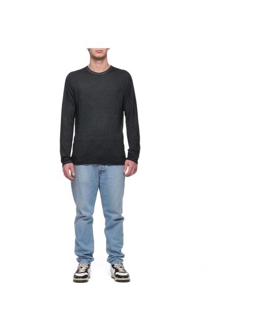 Majestic Filatures Gray Round-Neck Knitwear for men