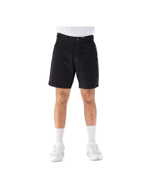 AMISH Black Denim Shorts for men