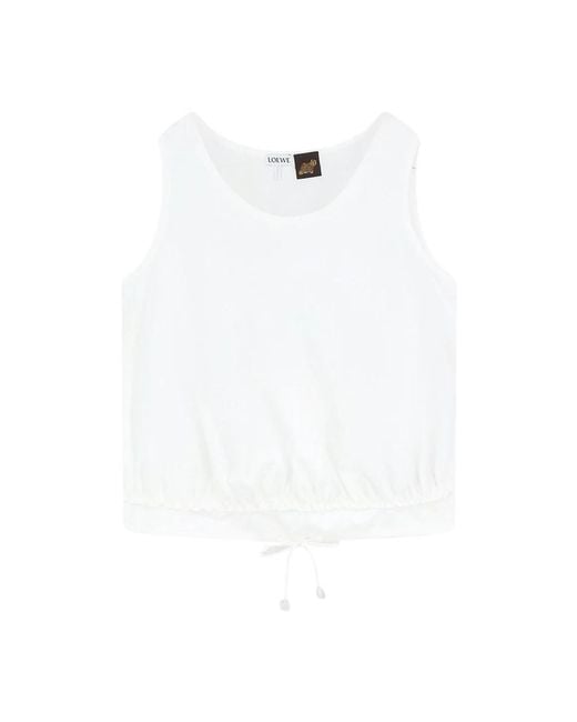Loewe White Sleeveless Tops