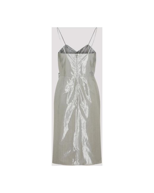 Maison Margiela Gray Metallic Midi Dress For
