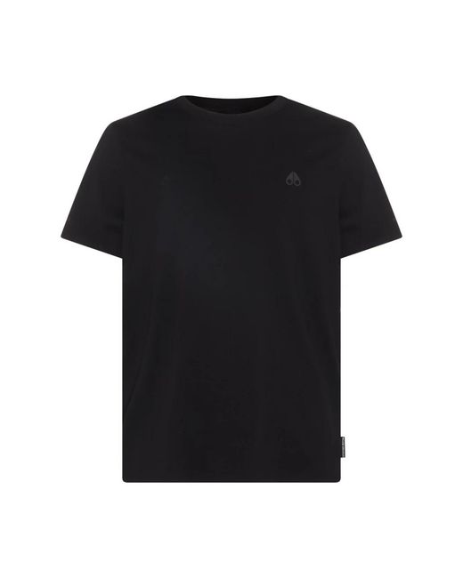 Moose Knuckles Black Cotton T-Shirt for men