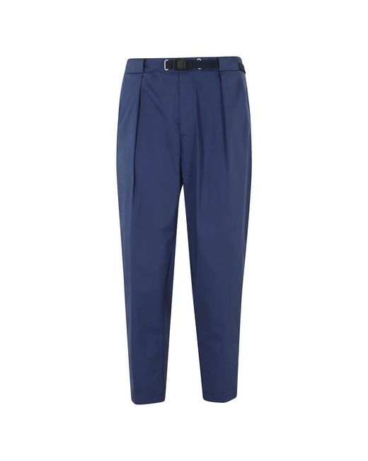 White Sand Blue Straight Trousers for men
