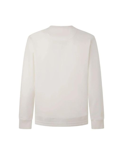 Pepe Jeans Weicher baumwoll-sweatshirt mit logodruck in White für Herren