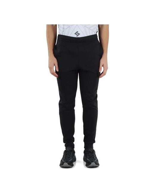 EA7 Black Slim-Fit Trousers for men