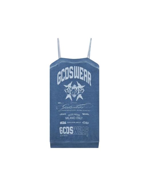 Gcds Blue Dress Cotton