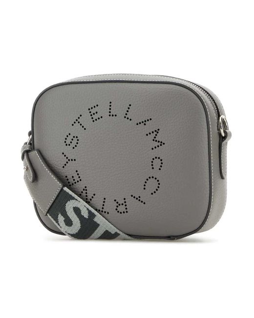 Stella McCartney Gray Leather Top-Handle Mini Crossbody Bag