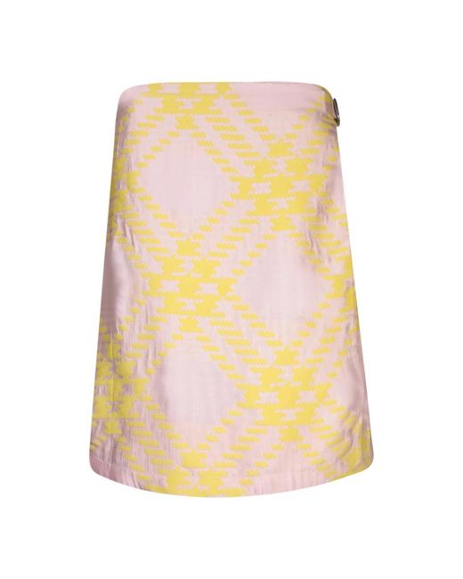 Burberry Yellow Elegant Mini Skirt For