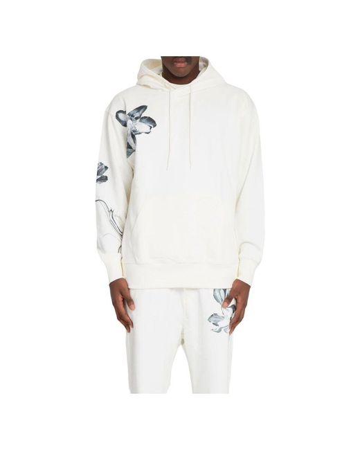 Y-3 Blumige grafische kapuzenpullover in off in White für Herren