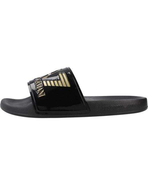 EA7 Logo Slides in het Black voor heren