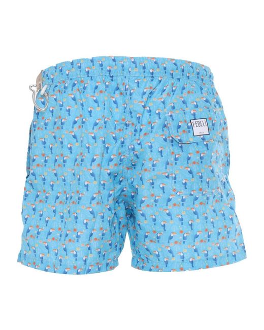 Fedeli Blue Beachwear for men