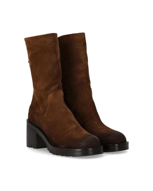 Heeled Boots Strategia de color Brown