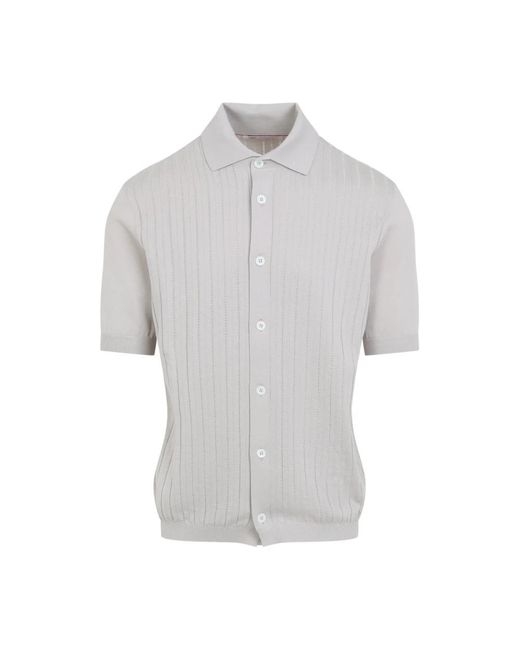 Brunello Cucinelli Gray Short Sleeve Shirts for men