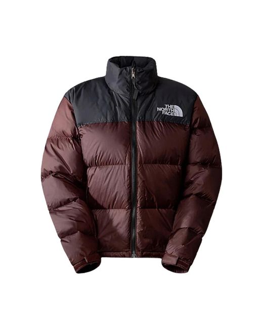 The North Face Donkerbruine Retro Nuptse Jas in het Red voor heren