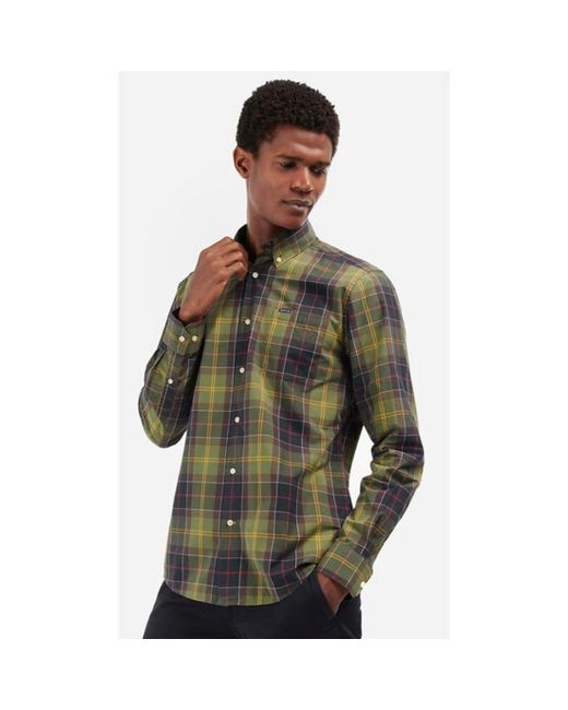 Barbour Green Kippford Tailored Shirt Classic Tartan M for men