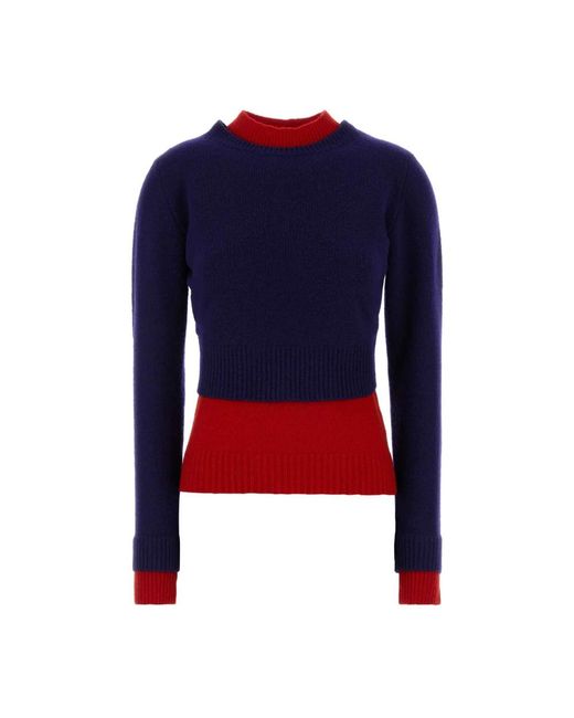 Jil Sander Blue Round-Neck Knitwear