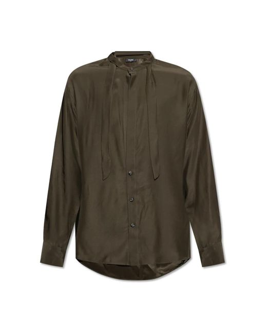 DSquared² Overhemden ,Groen ,Zijden Overhemd in het Green voor heren
