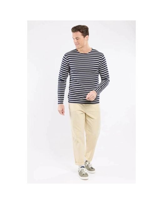 Armor Lux Blue Long Sleeve T-Shirts for men