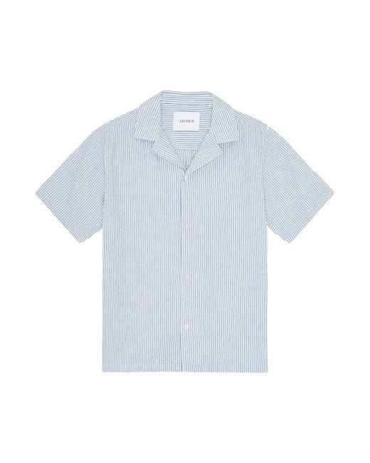 Les Deux Blue Short Sleeve Shirts for men