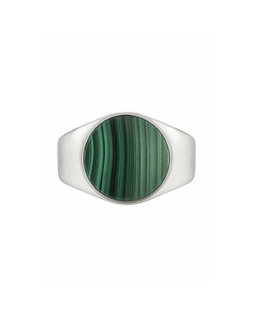 Caï Silberring Mit Grünem Malachit in Green für Herren