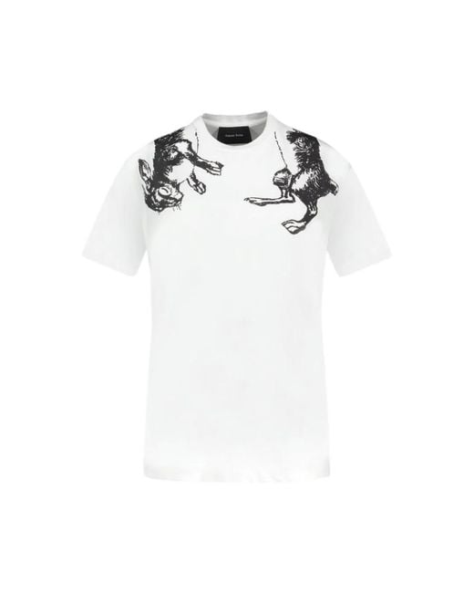 Simone Rocha White Blend Cotton T-Shirt