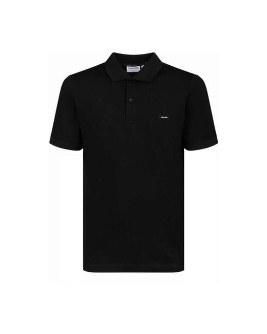 Calvin Klein Schwarzes thermo tech pique polo shirt in Black für Herren