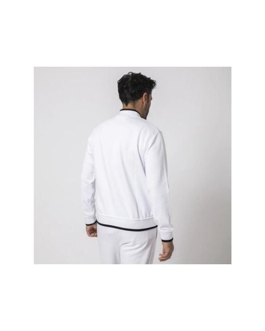 Karl Lagerfeld Weiße joggingjacke mit reißverschluss in White für Herren
