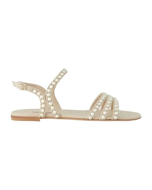 Casadei Metallic Flat Sandals