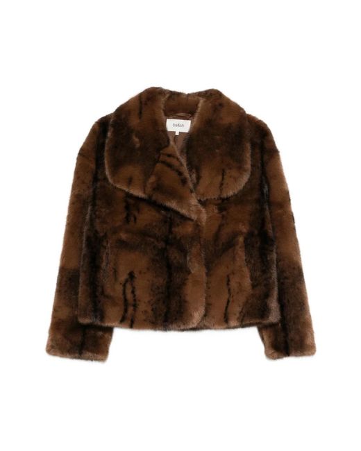 Ba&sh Faux Fur & Shearling Jackets in het Brown